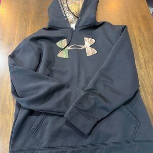 Under Armour Black Hoodie with Camouflage Logo